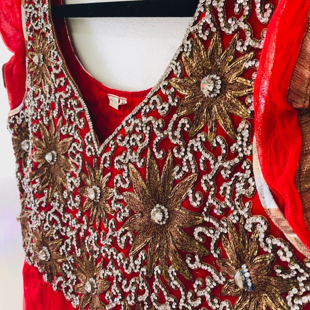 Crimson Indian anarkali - Picture 5 of 5